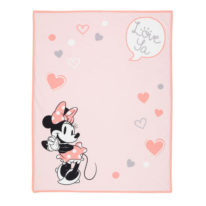 Lambs & Ivy MINNIE MOUSE Picture Perfect Baby Blanket - Pink, Animals, Disney
