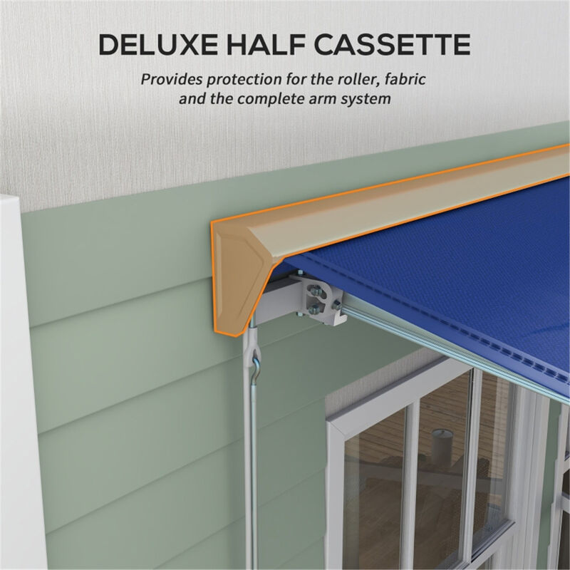 Remote-Controlled Retractable Patio Awning, Weather-Resistant Motorized Canopy