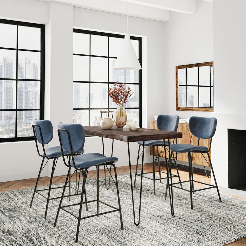 Jofran Nature's Edge Solid Acacia Five Piece Counter Height Dining Set