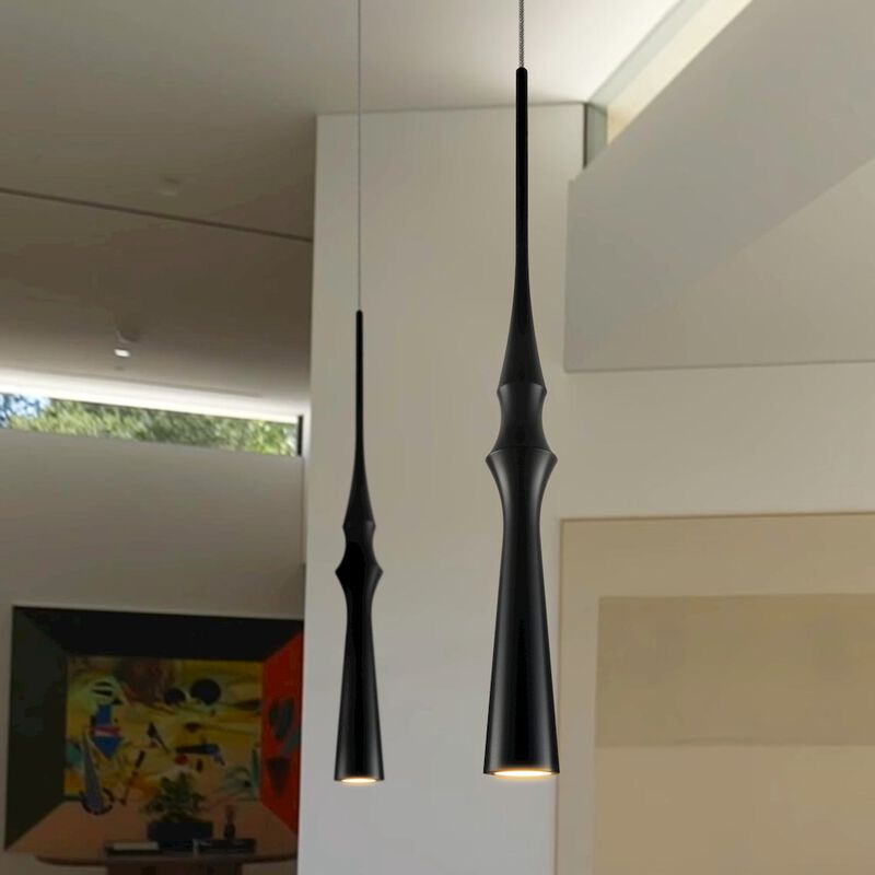 VONN Lighting Integrated LED Height Adjustable Pendant Light in Black