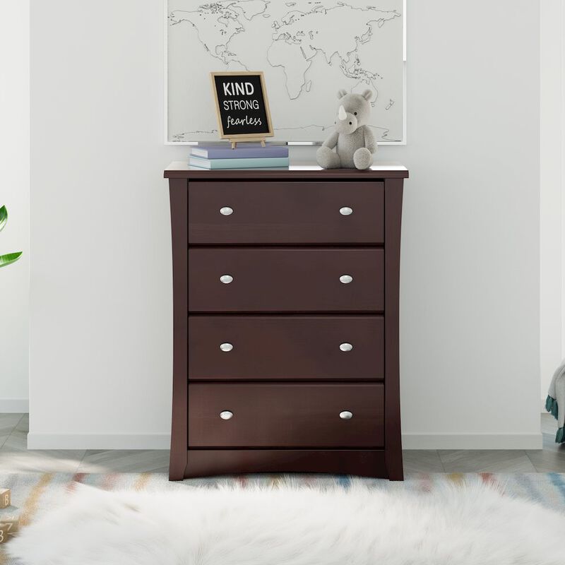 Storkcraft Crescent 4 Drawer Chest (Espresso) – GREENGUARD Gold Certified