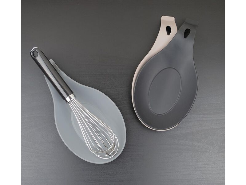 W. INNOVATIONS Modern Silicone Spoon Rests (Set of 3) | Kitchen Utensil Holders for Stove Top