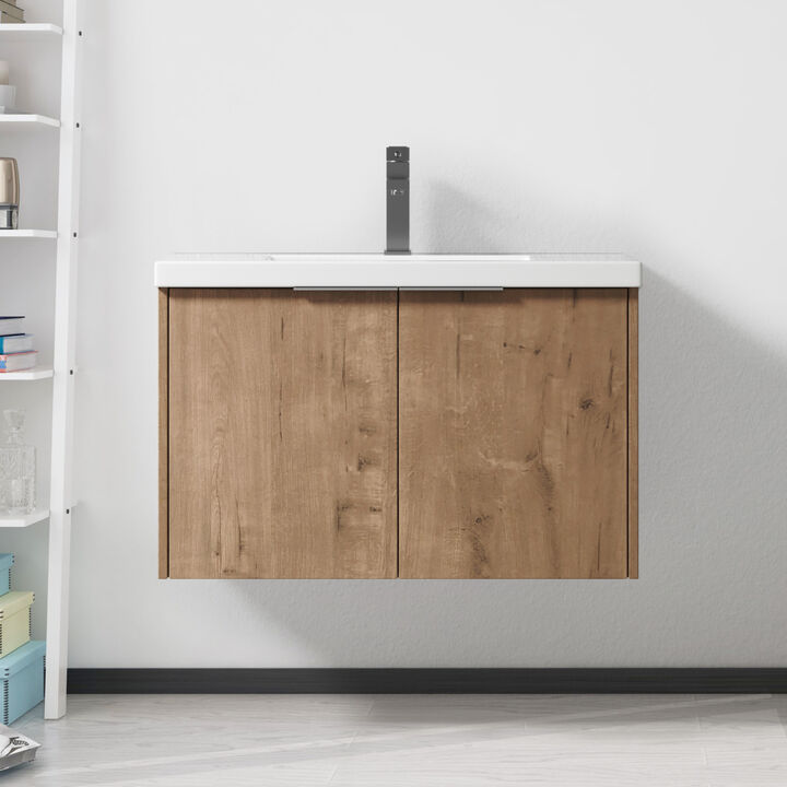 Soft Close Doors Bathroom Vanity With Sink, 30 Inch For Small Bathroom, 30x18