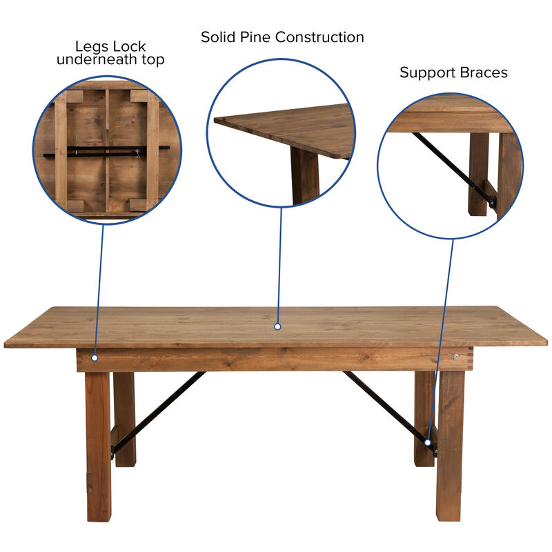 7'x40" Folding Farm Table