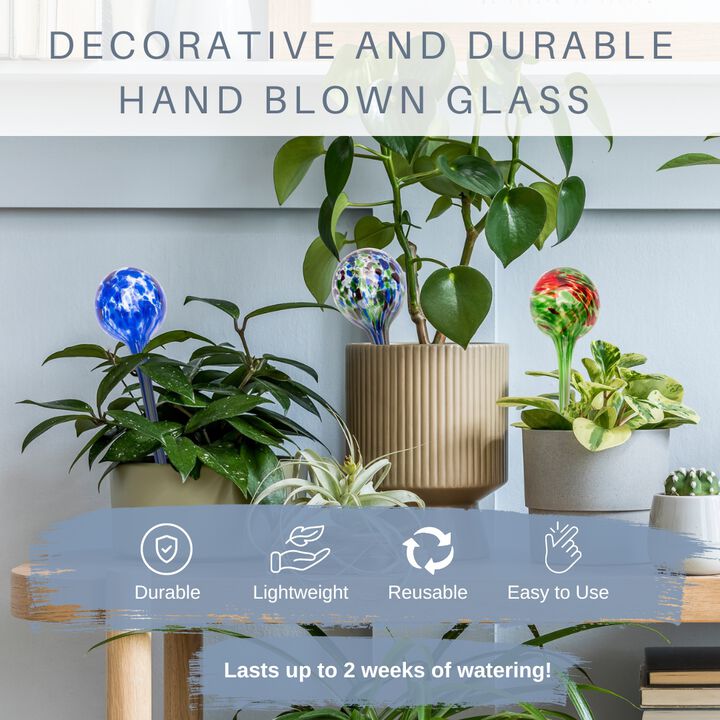 6.5" Inch Self-Watering Plant Gazing Globes – 3 Pack Mini Aqua Gazing Globes
