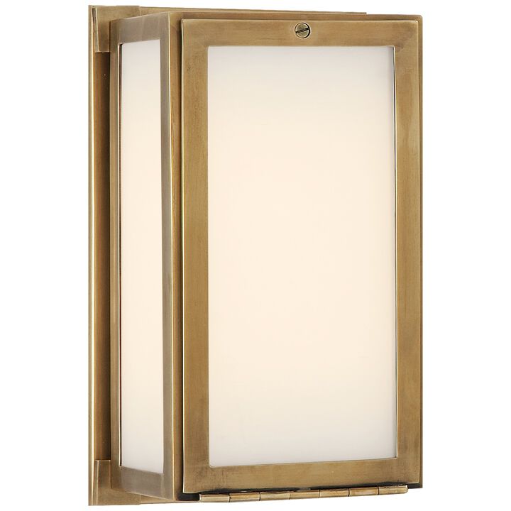 Mercer Short Box Light in Antique Brass