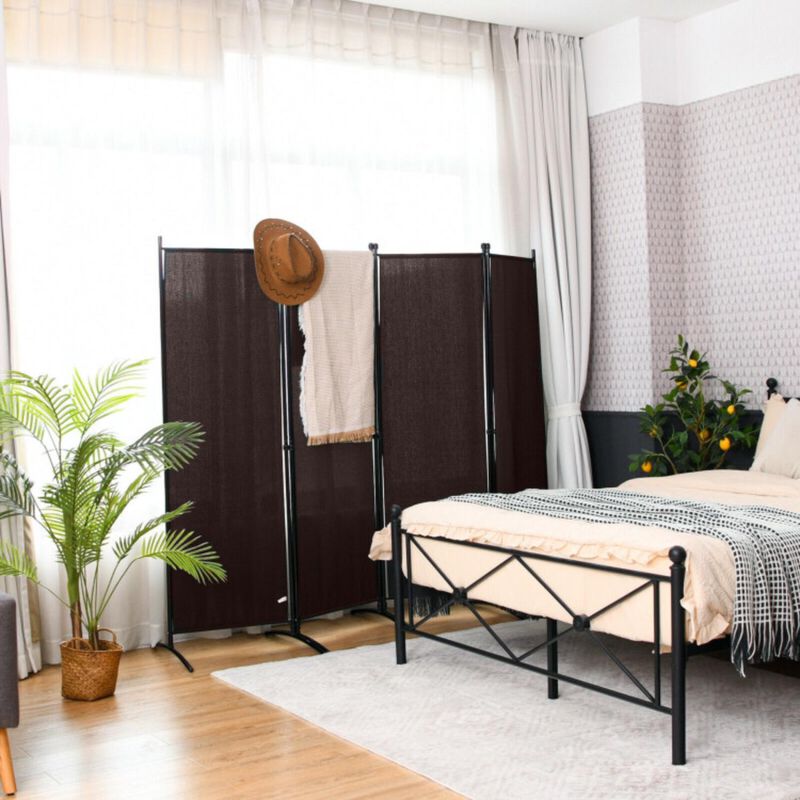 Hivvago 4-Panel  Room Divider with Steel Frame