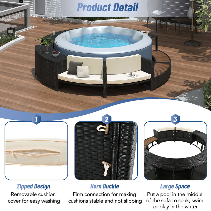 Merax Spa Frame Patio Rattan Sofa Set