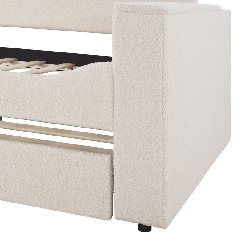 Merax Upholstered Daybed with Storage Armrests