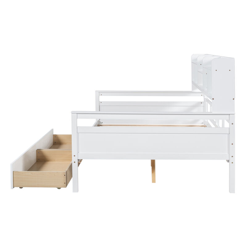Merax Modern Daybed Bed with  Storage Shelves