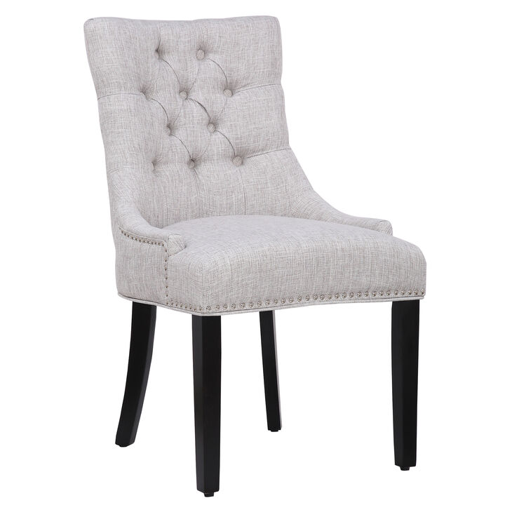 WestinTrends Upholstered Wingback Button Tufted Dining Chair (Set of 2)