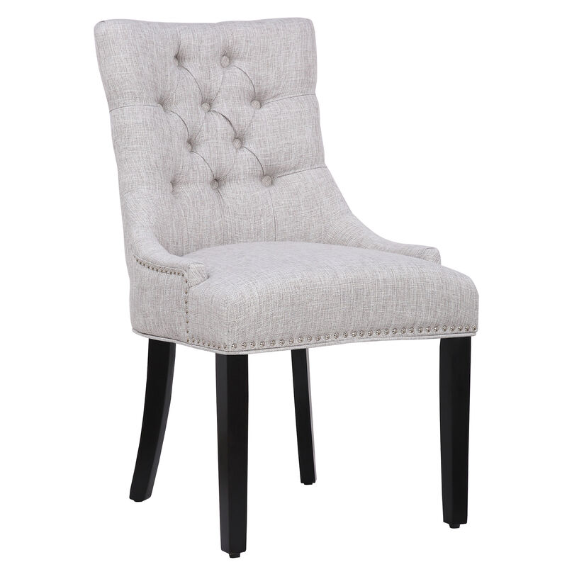 WestinTrends Upholstered Wingback Button Tufted Dining Chair (Set of 2)