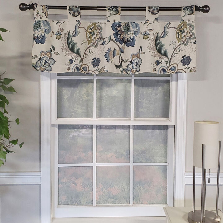 Ophelia Tab Valance All season 4" Tab Valance 45" x 15" Iris Blue by RLF Home
