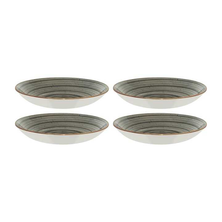 Space dia.9" h:2" 34 oz. Round Grey Porcelain Bowl (Set of 4)
