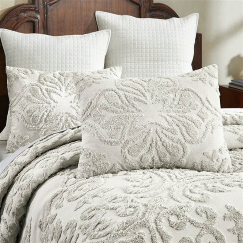 Soft Chenille 3-Piece Bedspread Set – Lightweight 100% Cotton Coverlet with Shams
