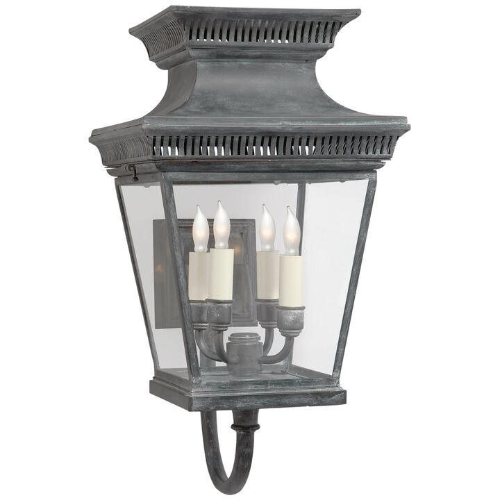 Elsinore Medium Bracket Lantern in Weathered Zinc