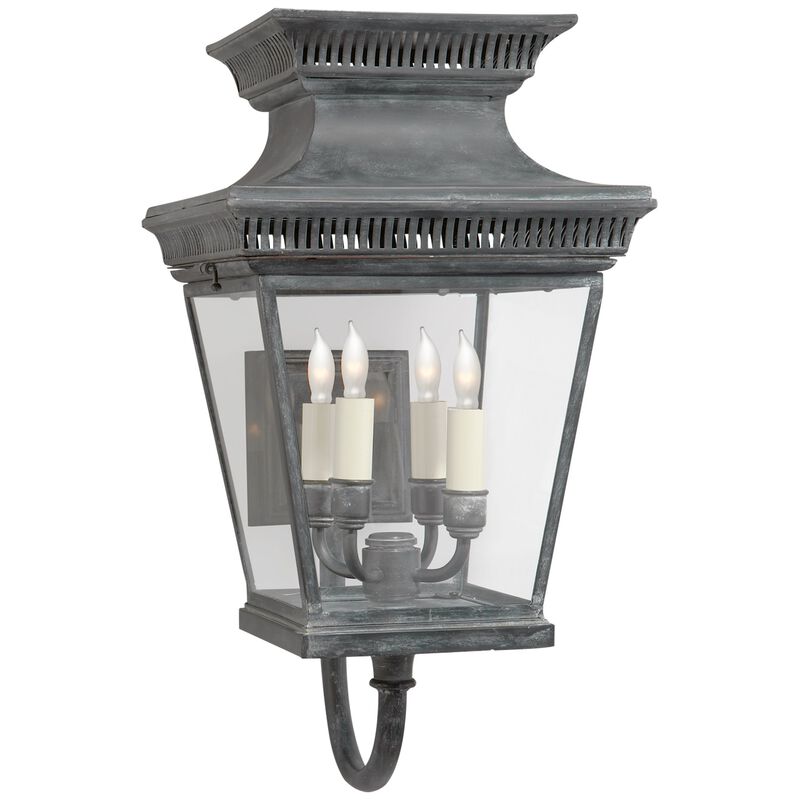 Elsinore Medium Bracket Lantern in Weathered Zinc