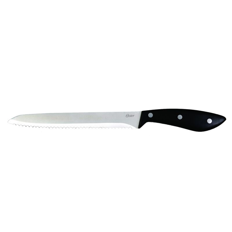 Oster Huxford 14 Piece Stainless Steel Cutlery Set with Black Handles and Wooden Block