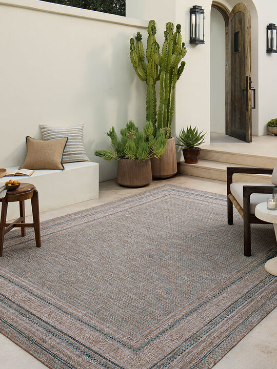 Topanga Natural/Teal 2'3" x 3'9" Area Rug by Amber Lewis x Loloi
