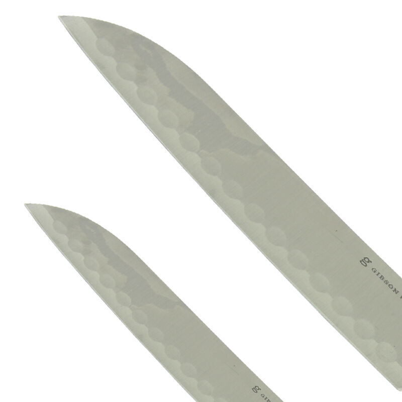 Gibson Home Seward 2 Piece Stainless Steel Santoku Knife Cutlery Set with Wood Handles