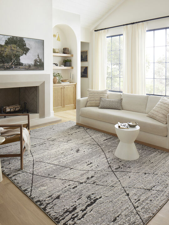 Fabian FAB04 Grey/Charcoal 4' x 6' Rug