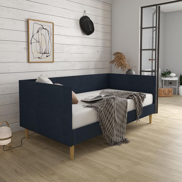 Atwater Living Francis Mid Century Daybed, Twin, Blue Linen