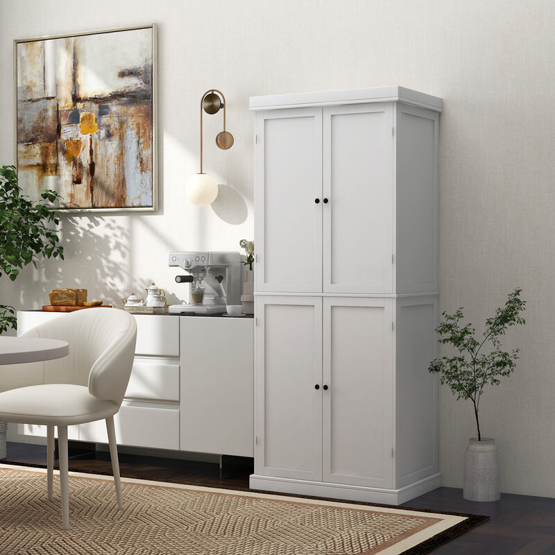 72.5" Tall Buffet Cabinet with 6-Tier Shelves and 4 Doors