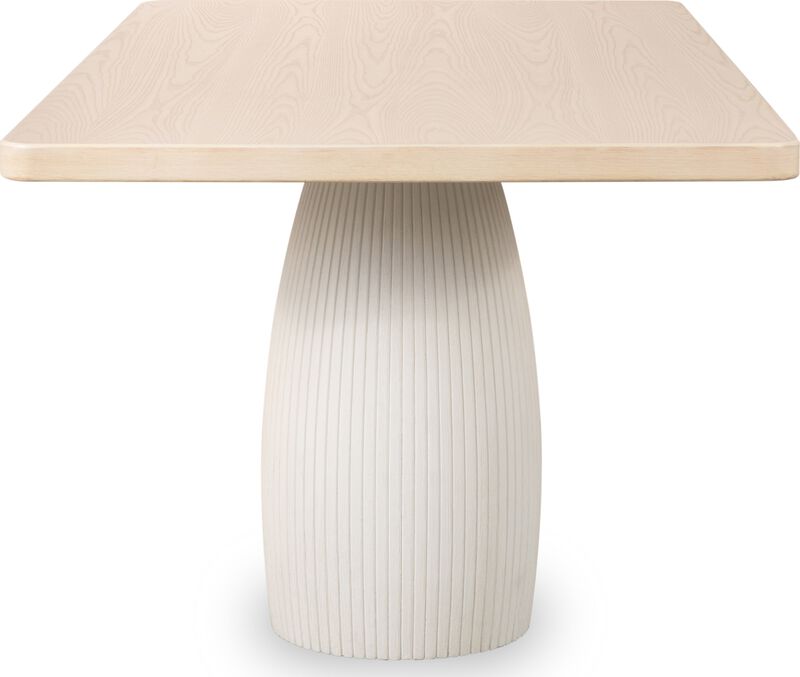 Zinnia Plaster Base Wood Top Dining Table