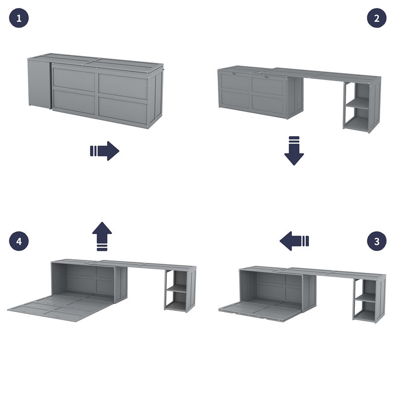 Merax Murphy Bed Cabinet with Storage