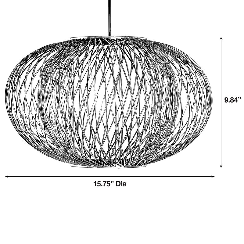Handmade Modern Round Bamboo Wicker Rattan Lamp Hanging Light Shade, Small