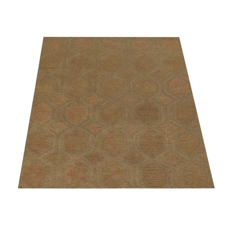 RUGSOTIC CARPETS HAND TUFTED WOOL ECO-FRIENDLY AREA RUGS  - 5'x8', Rectangle Shape, Beige, Contemporary Modern Design, High Pile Thick Handmade Area Rugs for Living Room, Bed Room (K01005)