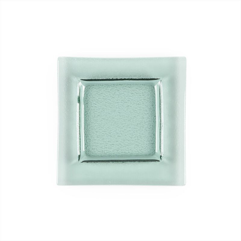 Glass Dinnerware 6" x 6" Square Transparent Glass Plate (Set of 4)