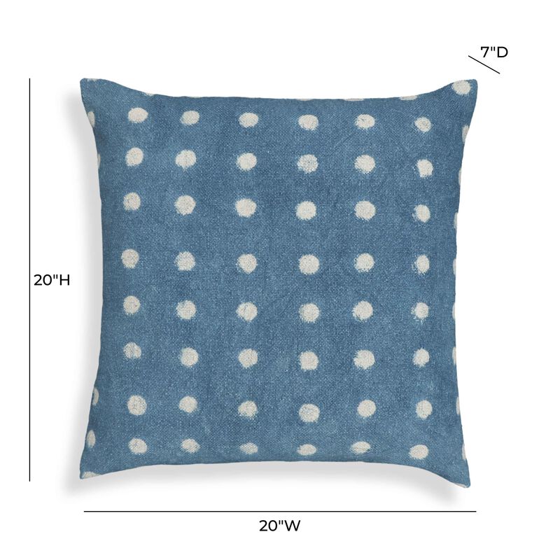 Indigo Triangles Cotton 20" Square Accent Pillow