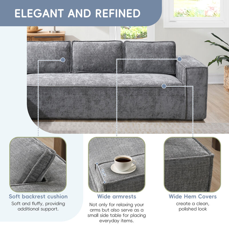 Merax Modern L-Shaped Cloud Sofa Set for Living Room