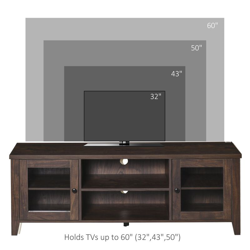 Brown TV Unit: Elegant Stand with Storage for 60" Televisions