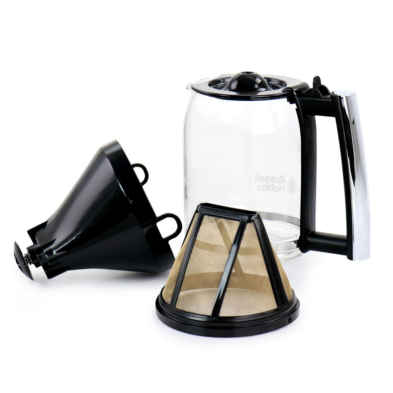 Russell Hobbs Glass 8 Cup Coffeemaker in Black and Stainless Steel