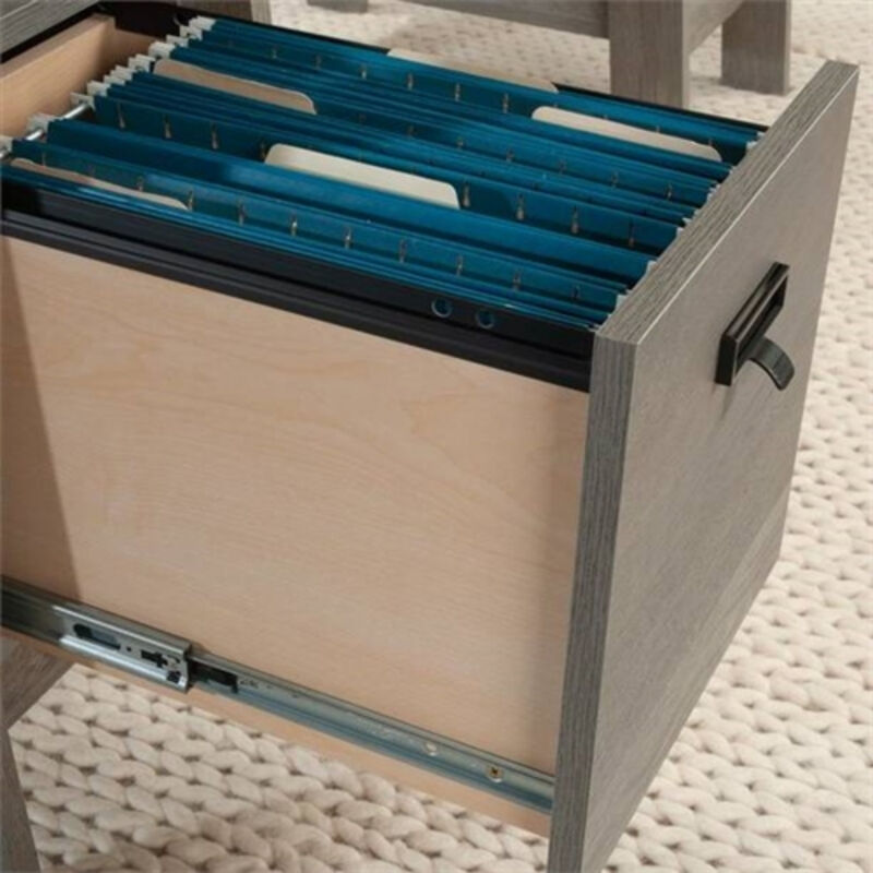 Traditional Farmhouse Office Desk with File Cabinets
