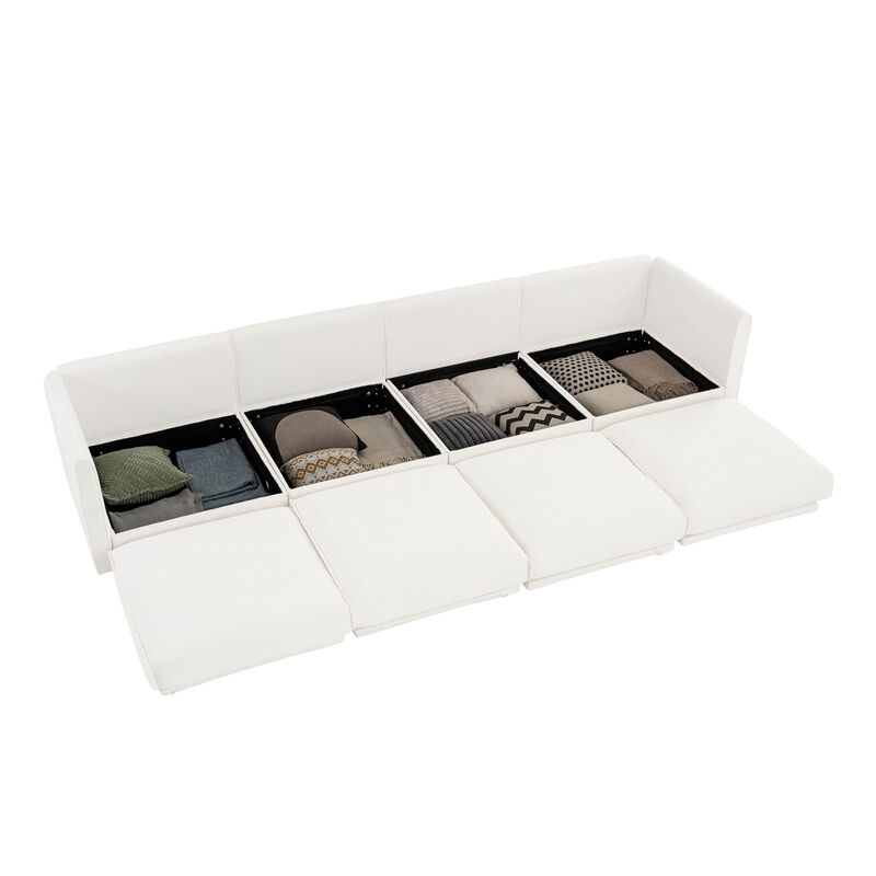 Merax 4 Seats Sofa with Storage for Living Room