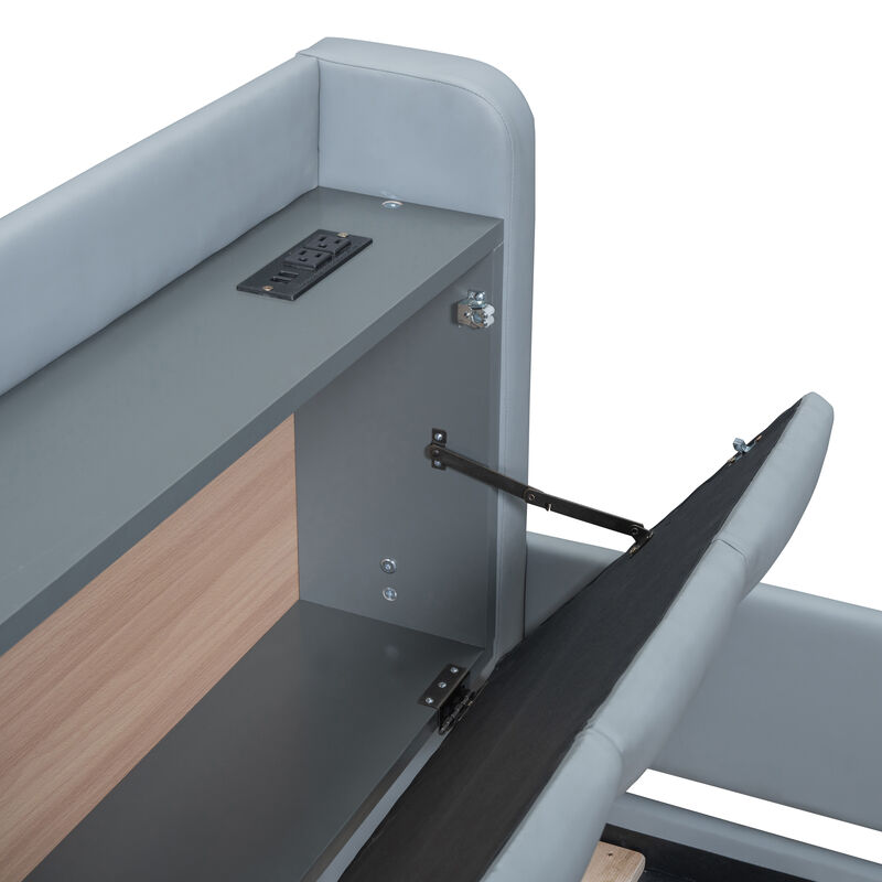 Merax Two in One Upholstered Platform Bed with Storage