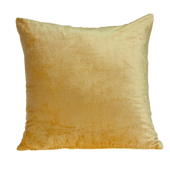 20” Yellow Transitional Throw Pillow