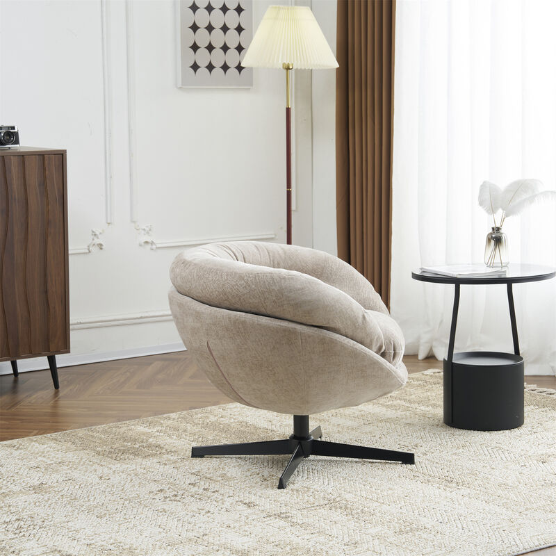 Merax Chenille Upholstered 360° Swivel Accent Chair