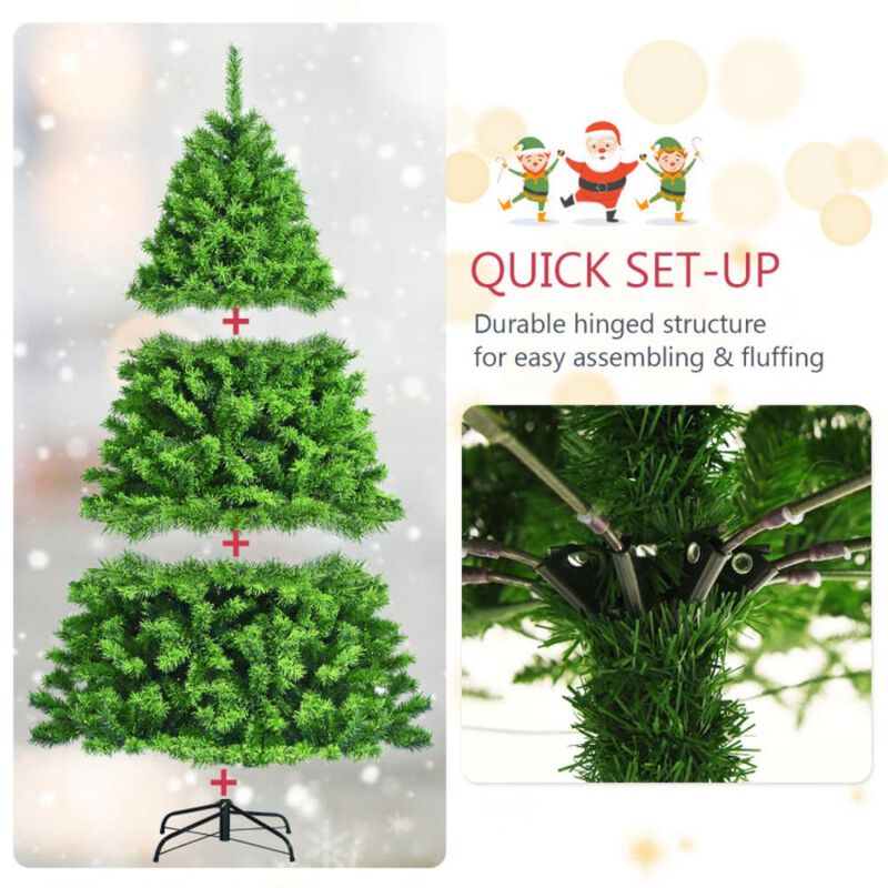 Hivvago 4.5/6.5/7.5 Feet Unlit Artificial Christmas Tree with Metal Stand