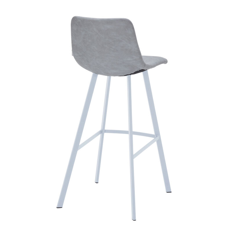 LeisureMod Elland Bar Stool – Modern White Base with Comfortable Padded Seat – Set of 2, Stylish and Durable