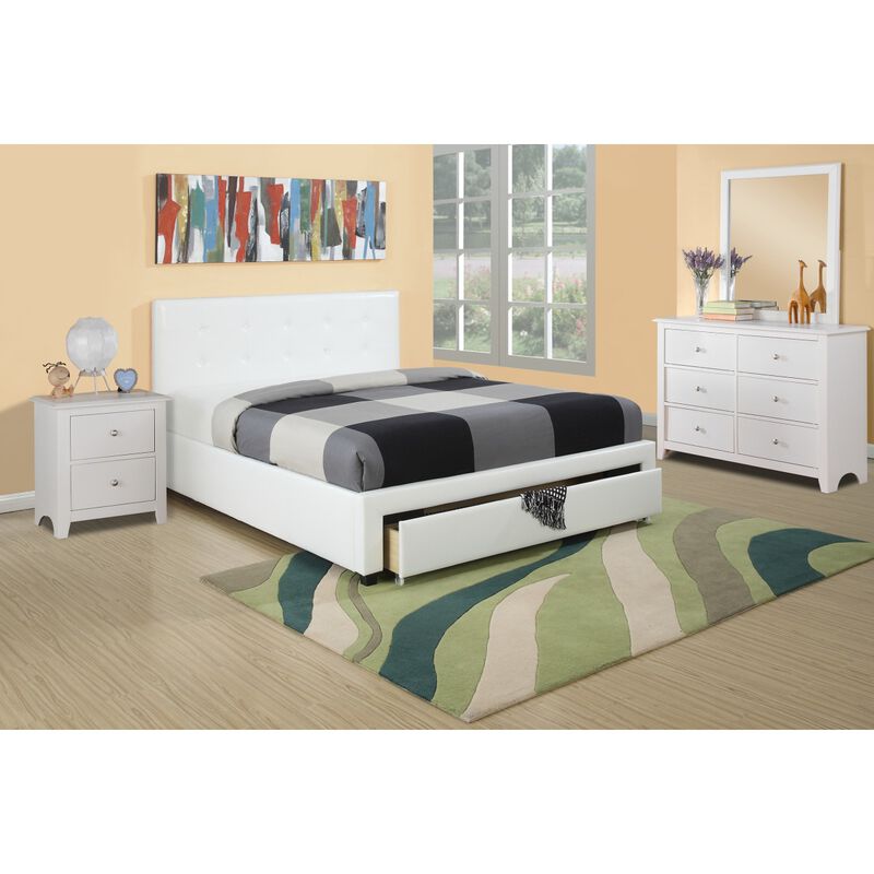 Bedroom Furniture Storage Under Bed Queen Size Bed PU Leather