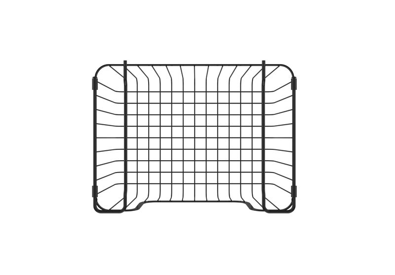 Oceanstar Stackable Metal Wire Storage Basket Set for Pantry, Countertop, Kitchen or Bathroom � Black, Set of 2