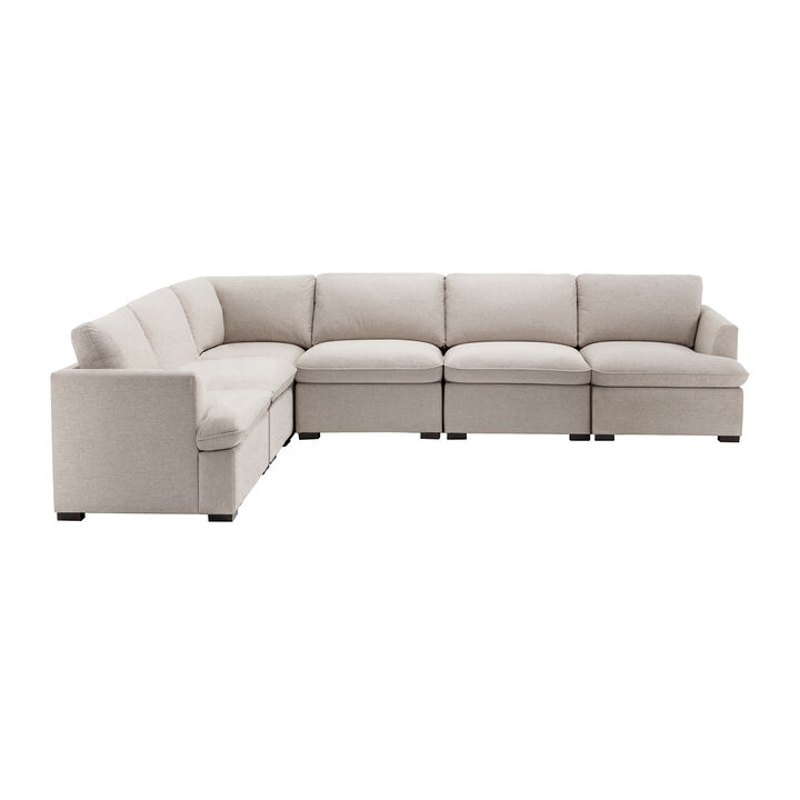 Cromwell 6 Piece Modular Sofa - Light Brown