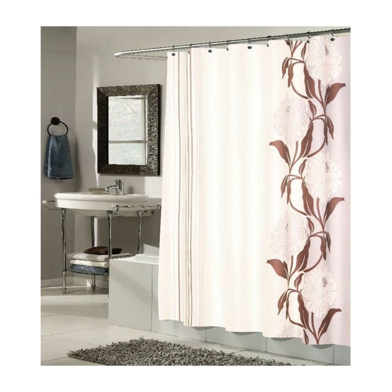 Carnation Home Fashions "Chelsea" Fabric Shower Curtain - Chocolate 70x72"