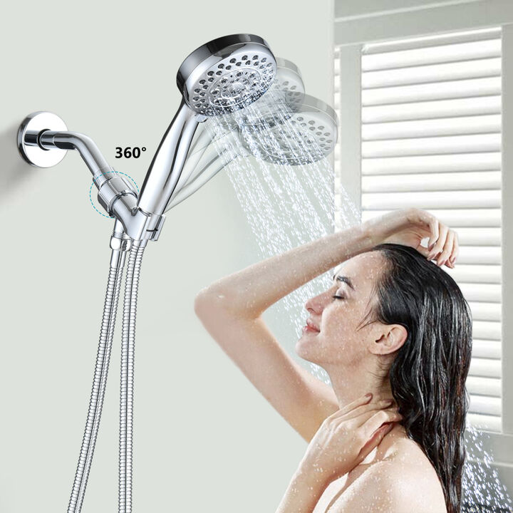 Handheld Shower Head With Hose High Pressure Shower Heads, Chrome