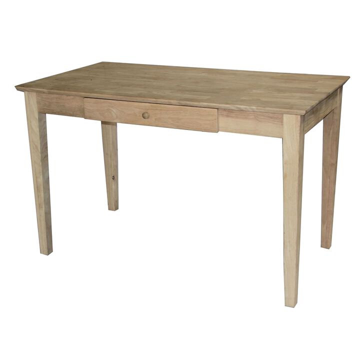 Hivvago Unfinished Solid Wood Desk Laptop Computer Writing Table with Drawer