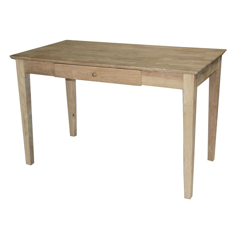 Hivvago Unfinished Solid Wood Desk Laptop Computer Writing Table with Drawer